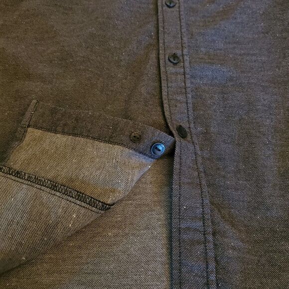 Vtg Rip Curl Youth Shirt w/Hoodie L Gray Button Down Skater Jacket Slant Pockets - Picture 5 of 16